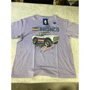 Ford Bronco Sunset‎ Graphic Tee Purple Retro 4x4 Vintage Style Shirt Large NWT